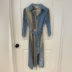 Blue Daisy Shirt Dress by Pink Ripple